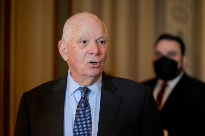 US Senator Ben Cardin speaks to reporters