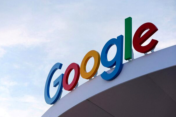 The Google logo is seen on the Google house at CES 2024, an annual consumer electronics trade show, in Las Vegas.