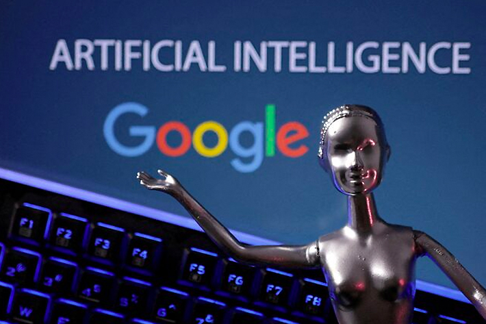 Google logo and AI.