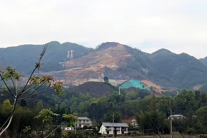 A view of a lithium mine in China.