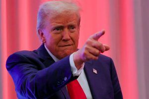 U.S. President-elect Donald Trump gestures as he meets with House Republicans on Capitol Hill in Washington, U.S.